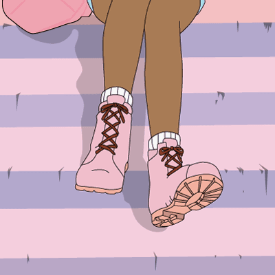 Illustration of person sitting on stairs