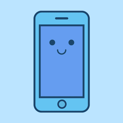 Illustration of a cute blue phone