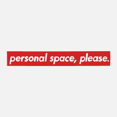 Image showing the text Personal space, please