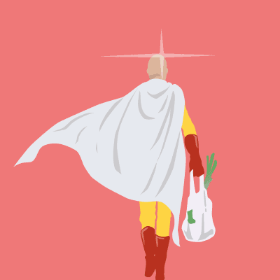 Illustration of Saitama from One Punch Man