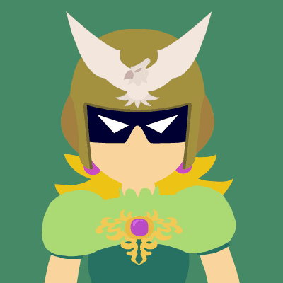 Illustration of Princess Peach with Captain Falcon's helmet