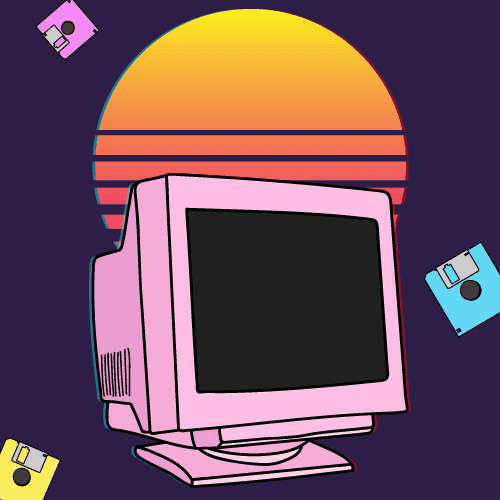 Illustration of a pink CRT