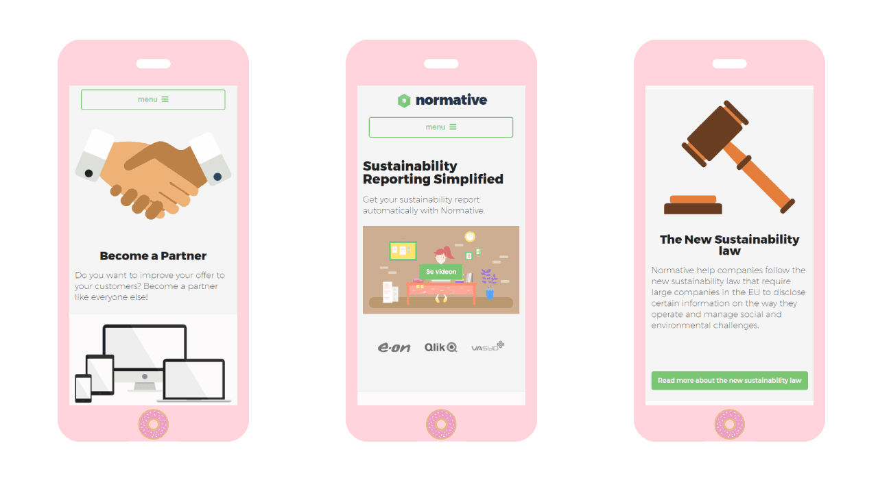 Normative website on mobile devices
