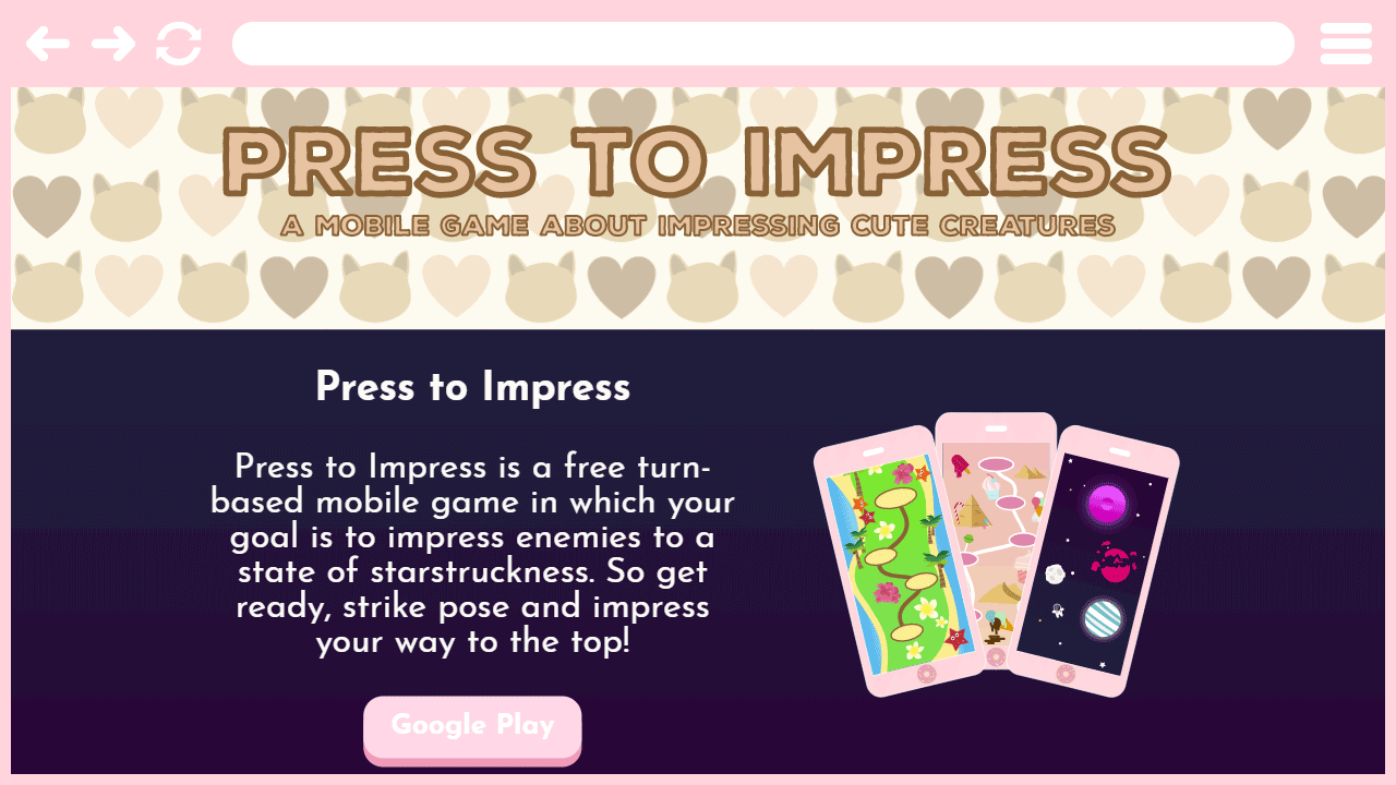 Image of the Press to Impress Website