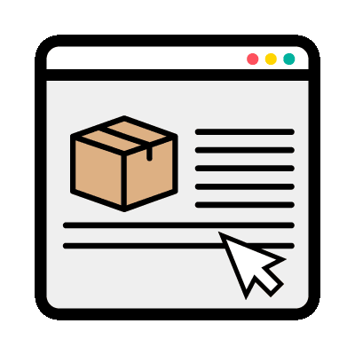 Animation of a cursor clicking an item
