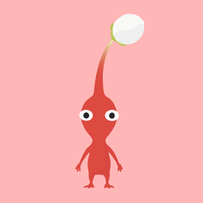 Illustration of a red Pikmin