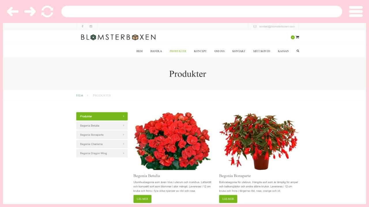 Blomsterboxen website