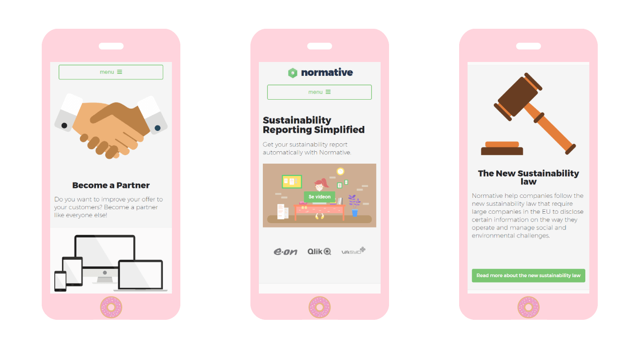 Normative website on mobile devices